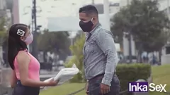 تشغيل بيرو الشارع في سن المراهقة اشتعلت هزة الجماع في الصب العامة
